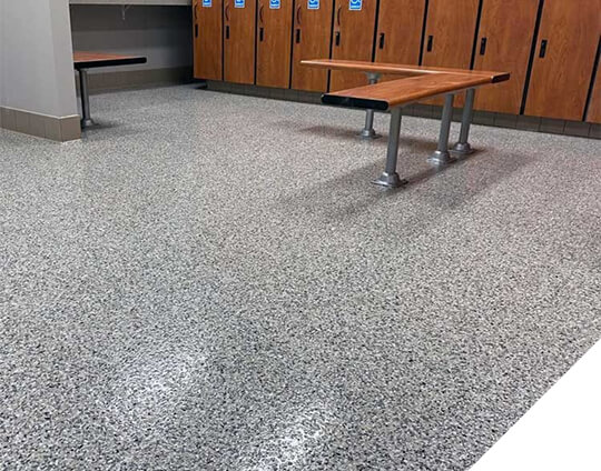 Floor Flakes for Locker Rooms